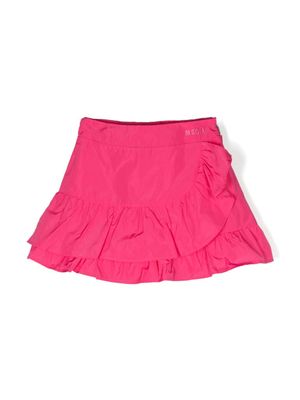 MSGM Kids Mini-rok met ruche afwerking - Roze MSGM Kids Mini-rok met ruche afwerking - Roze
