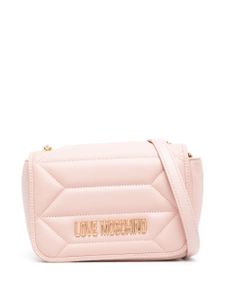 Love Moschino sac à bandoulière matelassé à plaque logo - Rose