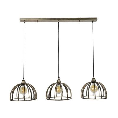 Livin24 Industriële Hanglamp Skye 3-lichts Ø30 Antiek Nikkel