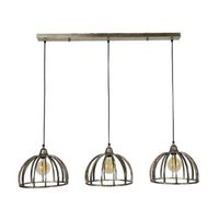 Livin24 Industriële Hanglamp Skye 3-lichts Ø30 Antiek Nikkel - thumbnail