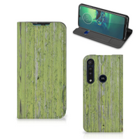 Motorola G8 Plus Book Wallet Case Green Wood