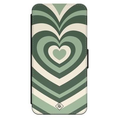 iPhone 16 Pro flipcase - Hart swirl groen