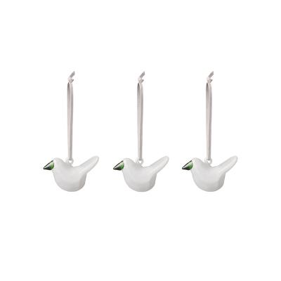 Iittala Glazen Mini vogel set wit 3 stuks