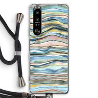 Watercolor Agate: Sony Xperia 1 III Transparant Hoesje met koord