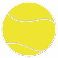Tennisbal sport decoratie sticker versiering - geel - dia 13 cm - vinyl - thumbnail