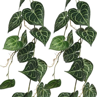 2x stuks klimop/hedera kunst slinger/hangplant - 115 cm - groen 2x stuks klimop/hedera kunst slinger/hangplant - 115 cm - groen