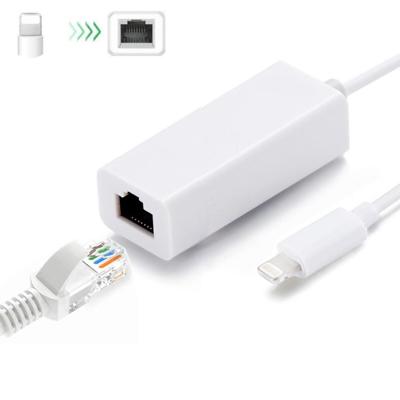 QTS-LAN8152B 1m 8 Pin naar RJ45 Ethernet LAN netwerk adapterkabel voor iPhone X iPhone 8 Plus & 7 Plus iPhone 8 & 7 iPhone 6 Plus & 6s Plus iPhon