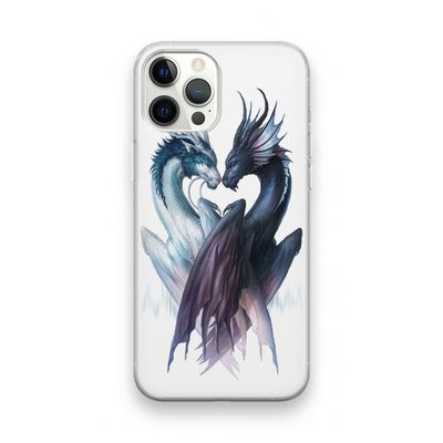 Yin Yang Dragons: iPhone 12 Pro Transparant Hoesje