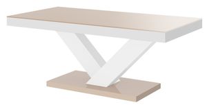 Salontafel Victoria mini 120 cm breed - Hoogglans cappuccino met wit