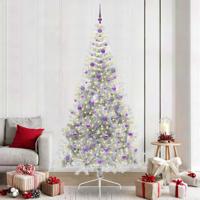 VidaXL Kunstmatig voorverlicht kerstboom met 300 led zilver 240 cm pet