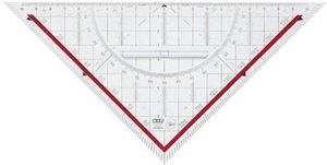 Geodriehoek transparant 220mm