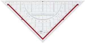 Geodriehoek transparant 220mm