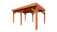 Trendhout Overkapping Mensa 500x400 cm- Plat dak- Onbehandeld lariks Douglas hout- Trendhout