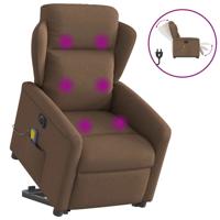 Sta-op-massagestoel elektrisch verstelbaar stof bruin