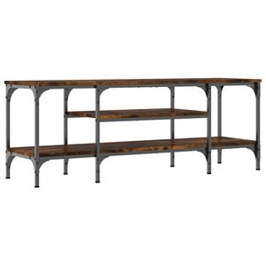 vidaXL Tv-meubel 121x35x45 cm bewerkt hout en ijzer gerookt eikenkleur