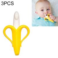 3 PC'S pasgeboren baby banaan siliconen Bijtring Bite (geel)