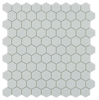 Tegelsample: By Goof hexagon mozaïek lichtgrijs 30x30 - thumbnail