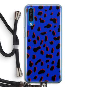 Blue Leopard: Samsung Galaxy A50 Transparant Hoesje met koord