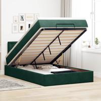 Ottoman bed met matras en LED's 120x200cm fluweel donkergroen