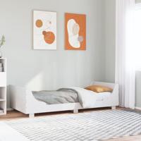 Bedframe zonder matras massief grenenhout wit 90x200 cm