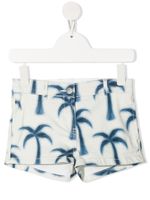 Stella McCartney Kids short en jean à imprimé palmier - Blanc