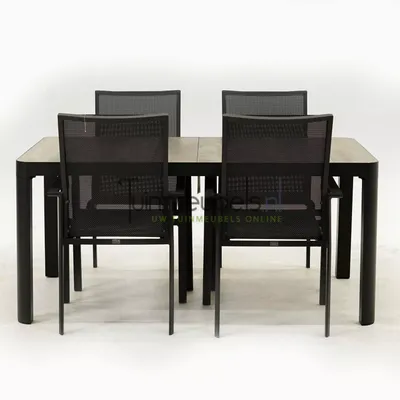 Tuinset Delia hoge rug met Castilla 160cm tafel