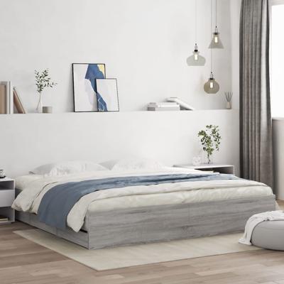 Bedframe met lades bewerkt hout grijs sonoma eiken 180x200 cm