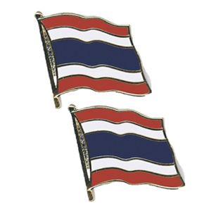 2x stuks pin broche speldje vlag Thailand 20 mm