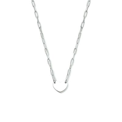 Ketting Graveerhart zilver 13 mm 40-44 cm