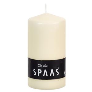 Spaas Cilinderkaars/stompkaars - ivoorwit - 1x - 6 x 10 cm - 25 branduren