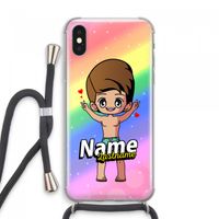 Chibi Maker man: iPhone XS Max Transparant Hoesje met koord