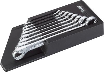 HAZET Dubbele ringsleutelset 610N/8RS - Buitentwaalfkant tractieprofiel - 8-delig - 6 x 7 - 21 x 22