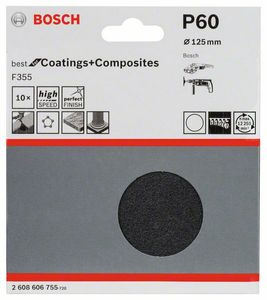 Bosch Accessoires 10 Schuurbladen 125 F355, Best for Coatings+Composites , K60 - 2608606755