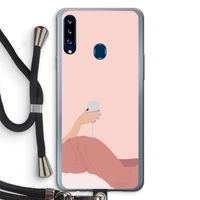 Wine: Samsung Galaxy A20s Transparant Hoesje met koord