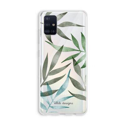 Tropical watercolor leaves: Galaxy A51 4G Transparant Hoesje
