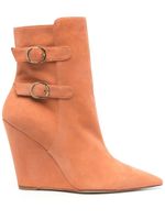 Stuart Weitzman bottes 110 mm en daim à boucles - Orange