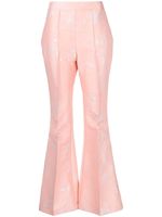 Macgraw pantalon Stereotype évasé en jacquard - Rose - thumbnail