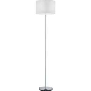 LED Vloerlamp - Trion Hotia - E27 Fitting - Rond - Mat Wit - Aluminium