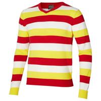 Carnaval verkleed trui Oeteldonk - v-hals - rood/wit/geel gestreept - dames / heren - Den Bosch