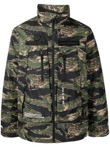 AAPE BY *A BATHING APE® veste zippée à imprimé camouflage - Vert