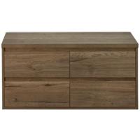Porto Badmeubelset 120 cm - 4 Laden Tabacco - Wastafelbovenblad Tabacco