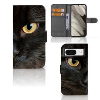 Google Pixel 8 | Telefoonhoesje | Met pasjeshouder | Zwarte Kat