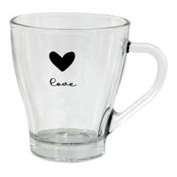 Clayre & Eef Theeglas hart 200ml