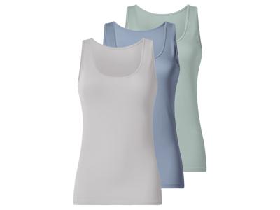 esmara Set van 3 dames hemden (groen/blauw/wit, S (36/38))