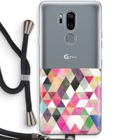 Gekleurde driehoekjes: LG G7 Thinq Transparant Hoesje met koord