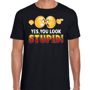 Yes you look stupid fun emoticon shirt heren zwart 2XL  -