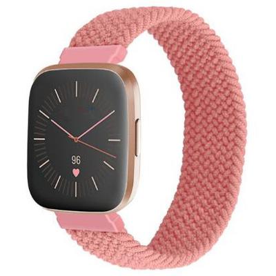 Fitbit Versa Nylon Gevlochten Solo Band - Roze