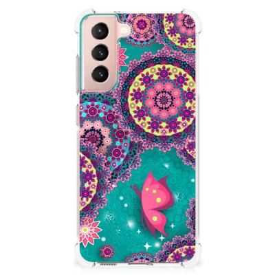 Samsung Galaxy S21 FE Back Cover Cirkels en Vlinders Samsung Galaxy S21 FE Back Cover Cirkels en Vlinders