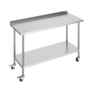 VEVOR RVS werktafel voorbereidingstafel 610x1524mm tweelaags commercieel