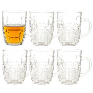 Bierpul/bierglas transparant - 6x - onbreekbaar kunststof - 50 cl/500 ml